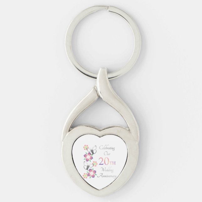 Elegant 20th Anniversary Keychain (Front)
