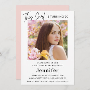 Elegant 20th birthday invitations Photo Modern