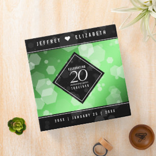 Elegant 20th Emerald Wedding Anniversary 3 Ring Binder