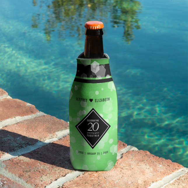 Elegant 20th Emerald Wedding Anniversary Bottle Cooler (In Situ Pool)