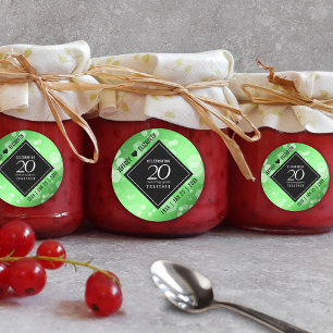 Elegant 20th Emerald Wedding Anniversary Classic Round Sticker