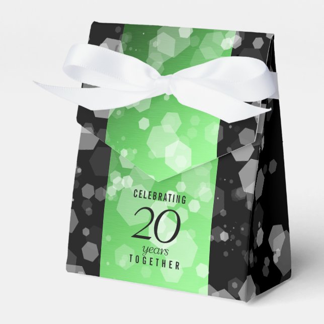 Elegant 20th Emerald Wedding Anniversary Favor Boxes (Front Side)