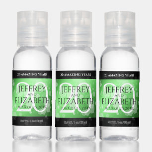 Elegant 20th Emerald Wedding Anniversary Hand Sanitizer