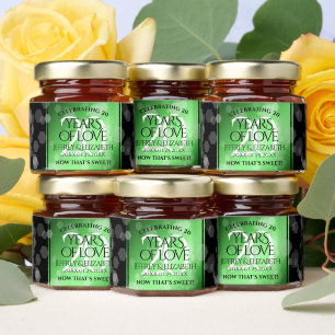 Elegant 20th Emerald Wedding Anniversary Honey Jar Favors
