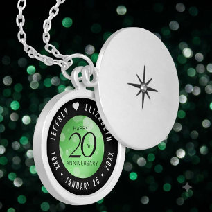 Elegant 20th Emerald Wedding Anniversary Locket Necklace