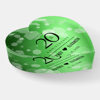 Elegant 20th Emerald Wedding Anniversary Paperweight
