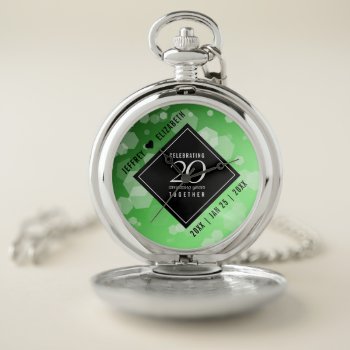 Elegant 20th Emerald Wedding Anniversary Pocket Watch by expressionsoccasions at Zazzle