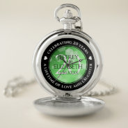 Elegant 20th Emerald Wedding Anniversary Pocket Watch at Zazzle