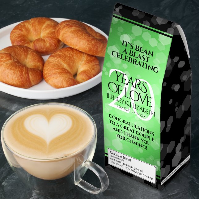Elegant 20th Emerald Wedding Anniversary Roasted Coffee (Breakfast)