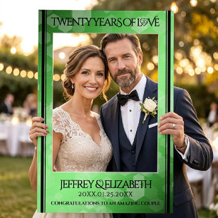 Elegant 20th Emerald Wedding Anniversary Selfie Frame
