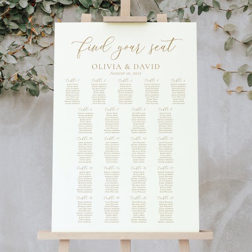 Elegant 21 Tables Find Your Seat Seating Chart Foam Board