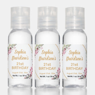 Elegant 21st Birthday Party Favor Hand Sanitizer
