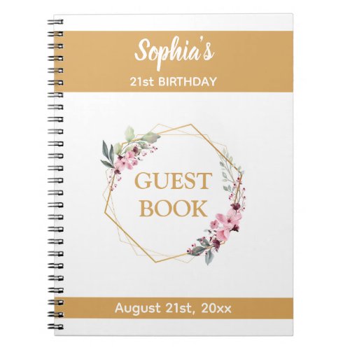 Elegant 21st Birthday Party Guest Book