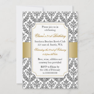 Elegant 21st Birthday party Invitation