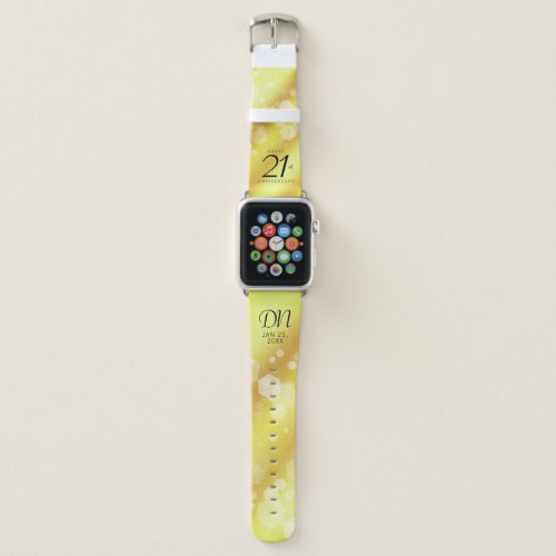 Elegant 21st Brass Wedding Anniversary Celebration Apple Watch Band