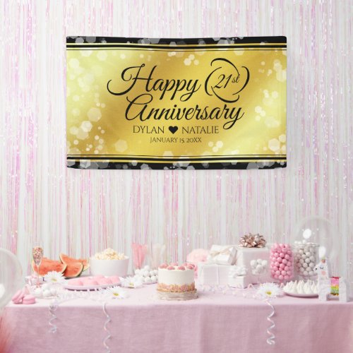 Elegant 21st Brass Wedding Anniversary Celebration Banner