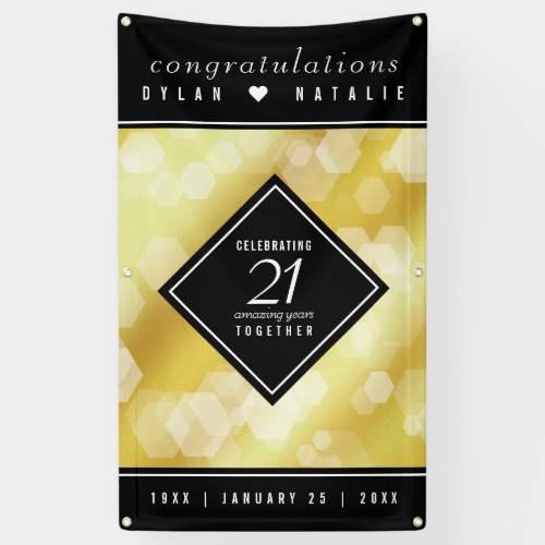 Elegant 21st Brass Wedding Anniversary Celebration Banner