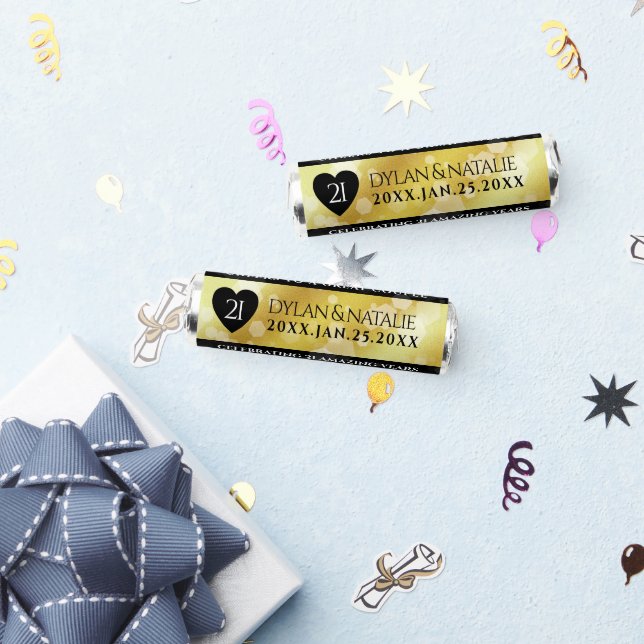 Elegant 21st Brass Wedding Anniversary Celebration Breath Savers® Mints (Party)