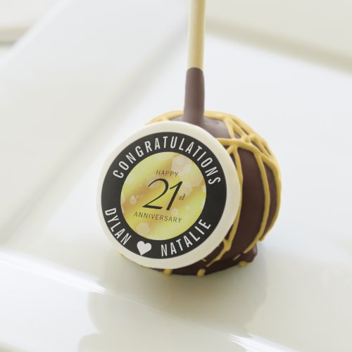 Elegant 21st Brass Wedding Anniversary Celebration Cake Pops