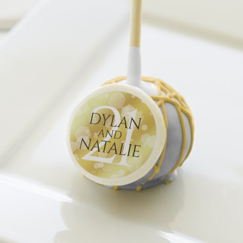 Elegant 21st Brass Wedding Anniversary Celebration Cake Pops