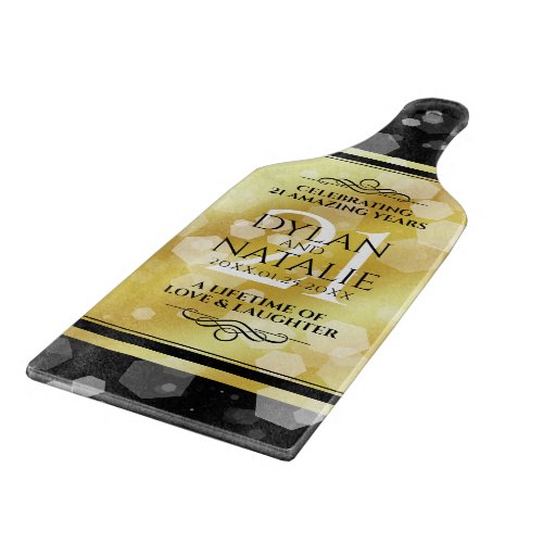 Elegant 21st Brass Wedding Anniversary Celebration Cutting Board