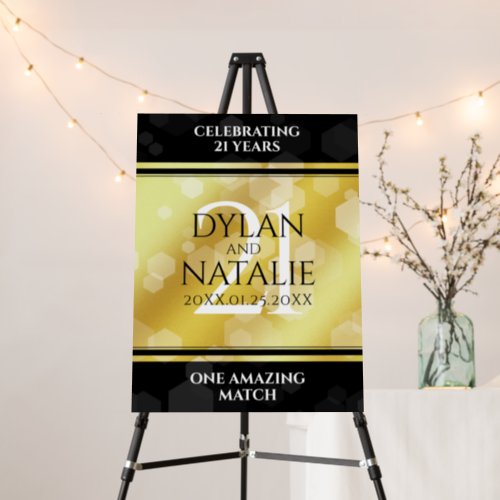 Elegant 21st Brass Wedding Anniversary Celebration Foam Board