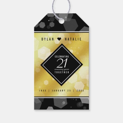 Elegant 21st Brass Wedding Anniversary Celebration Gift Tags