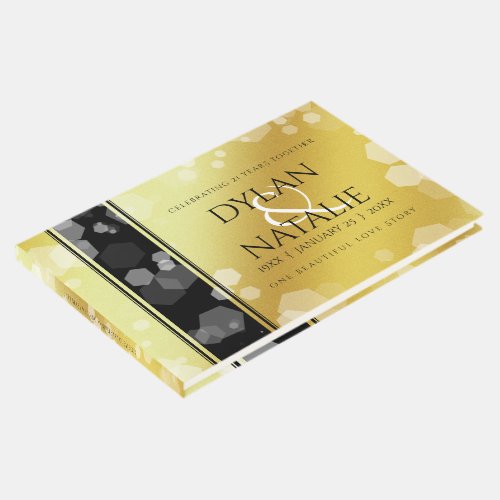 Elegant 21st Brass Wedding Anniversary Celebration Guest Book