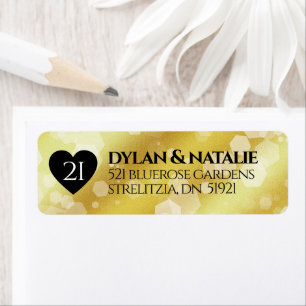 Elegant 21st Brass Wedding Anniversary Celebration Label