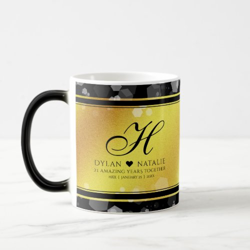 Elegant 21st Brass Wedding Anniversary Celebration Magic Mug