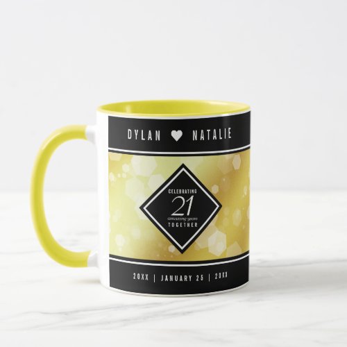 Elegant 21st Brass Wedding Anniversary Celebration Mug