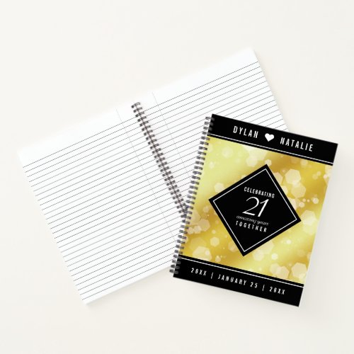 Elegant 21st Brass Wedding Anniversary Celebration Notebook