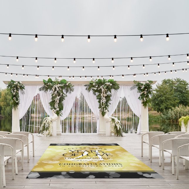 Elegant 21st Brass Wedding Anniversary Celebration Outdoor Rug (Insitu (Wedding 1))