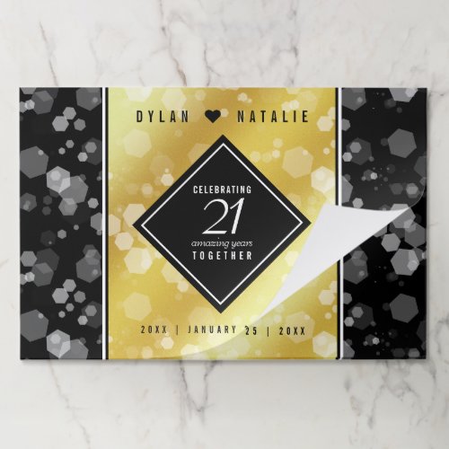 Elegant 21st Brass Wedding Anniversary Celebration Paper Pad