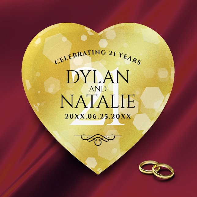 Elegant 21st Brass Wedding Anniversary Celebration Paperweight (Creator Uploaded)