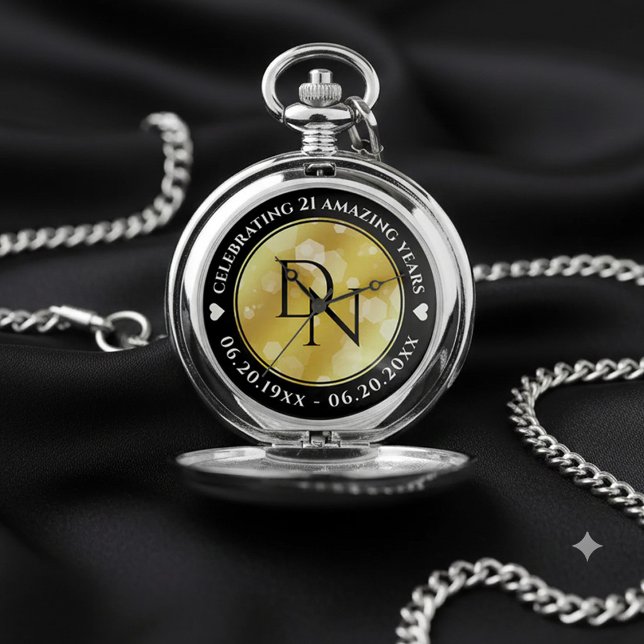 Elegant 21st Brass Wedding Anniversary Celebration Pocket Watch (Elegant 21st Brass Wedding Anniversary Pocket Watch Cover Photo)