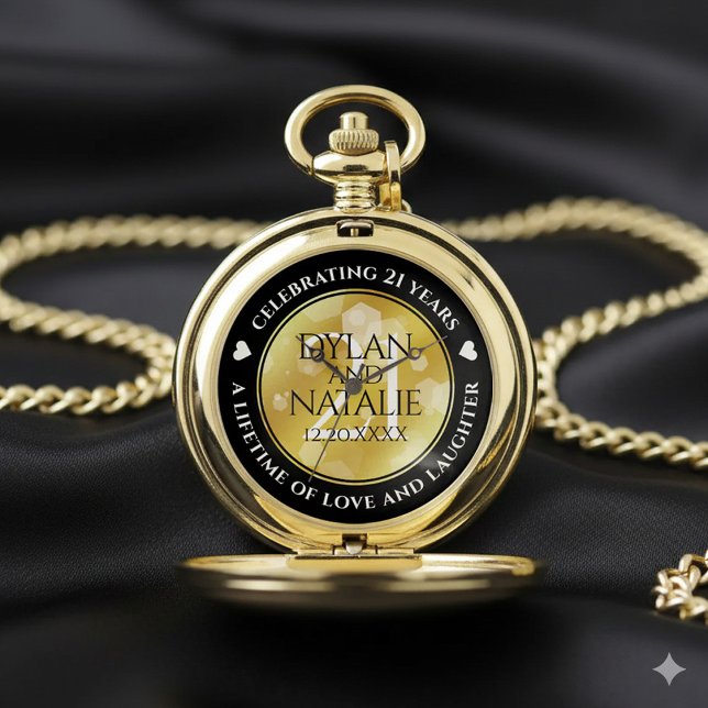 Elegant 21st Brass Wedding Anniversary Celebration Pocket Watch (Elegant 21st Brass Wedding Anniversary Pocket Watch Cover Photo)