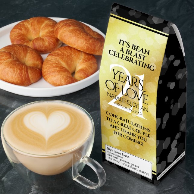 Elegant 21st Brass Wedding Anniversary Celebration Roasted Coffee (Breakfast)