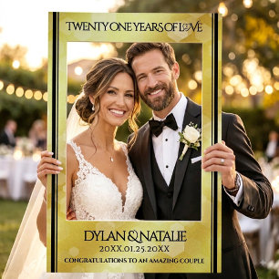 Elegant 21st Brass Wedding Anniversary Celebration Selfie Frame