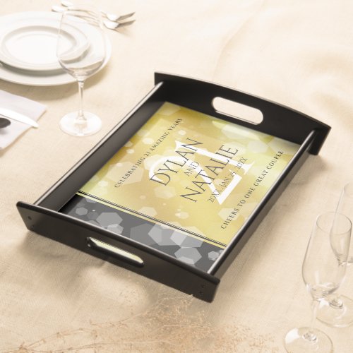 Elegant 21st Brass Wedding Anniversary Celebration Serving Tray