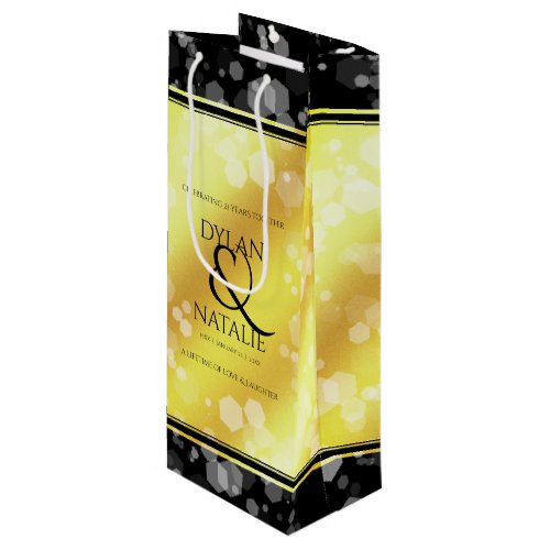 Elegant 21st Brass Wedding Anniversary Celebration Wine Gift Bag