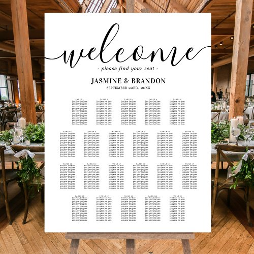 Elegant 22 Table Wedding Seating Chart Foam Board