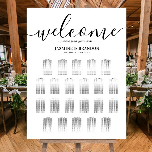 Elegant 22 Table Wedding Seating Chart Foam Board (Creator Uploaded)