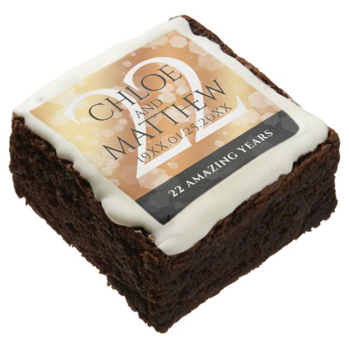 Elegant 22nd Copper Wedding Anniversary Brownie