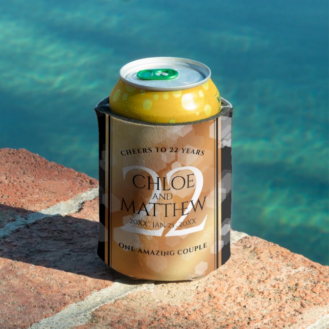 Elegant 22nd Copper Wedding Anniversary Can Cooler (In Situ Pool)