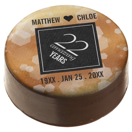 Elegant 22nd Copper Wedding Anniversary Chocolate Covered Oreo