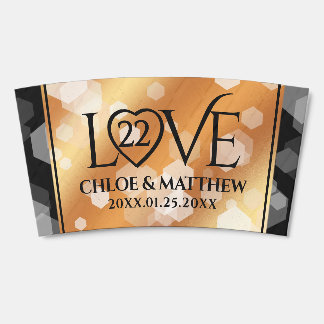 Elegant 22nd Copper Wedding Anniversary Coffee Cup Sleeve