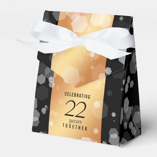 Elegant 22nd Copper Wedding Anniversary Favor Boxes (Front Side)