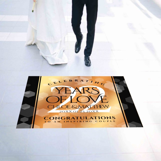Elegant 22nd Copper Wedding Anniversary Floor Decals (Wedding)