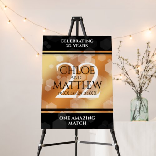 Elegant 22nd Copper Wedding Anniversary Foam Board